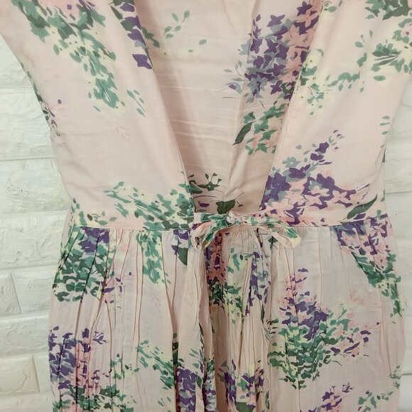 Vintage 90s 2-pc Set Floral Tank Dress & Cardigan Sweater Knit Blush Pink M/L - Picture 13 of 16